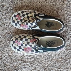 Checkered flower vans